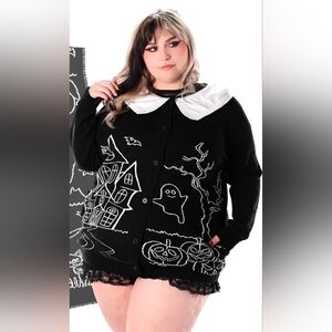 Foxblood Haunted House With Collar Cardigan